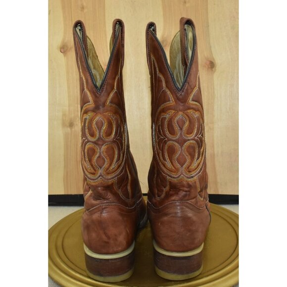 El Besserro Men's Cowboy Boots Size US 8 Mex 27 Brown Pointed Toe -Flaws- - Picture 7 of 15